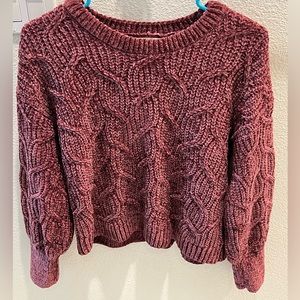 Pink Rose Chenille Sweater